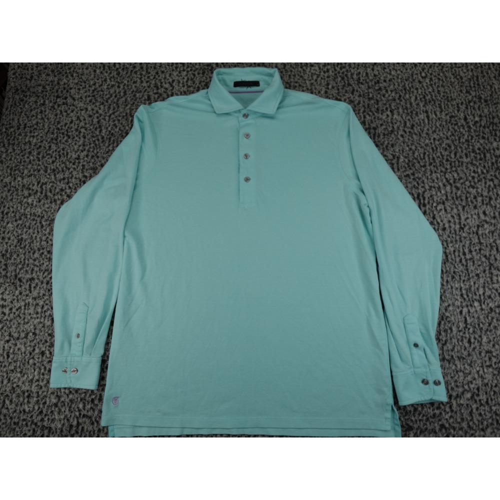Greyson Long Sleeve Polo Mens Large‎ Blue Excellent Breathable Performance Golf